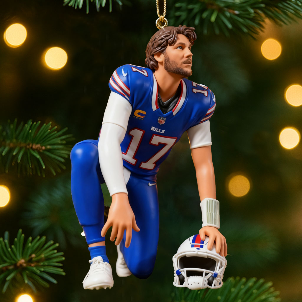 🏈Buffalo Bills Josh Allen Flag Run Ornament