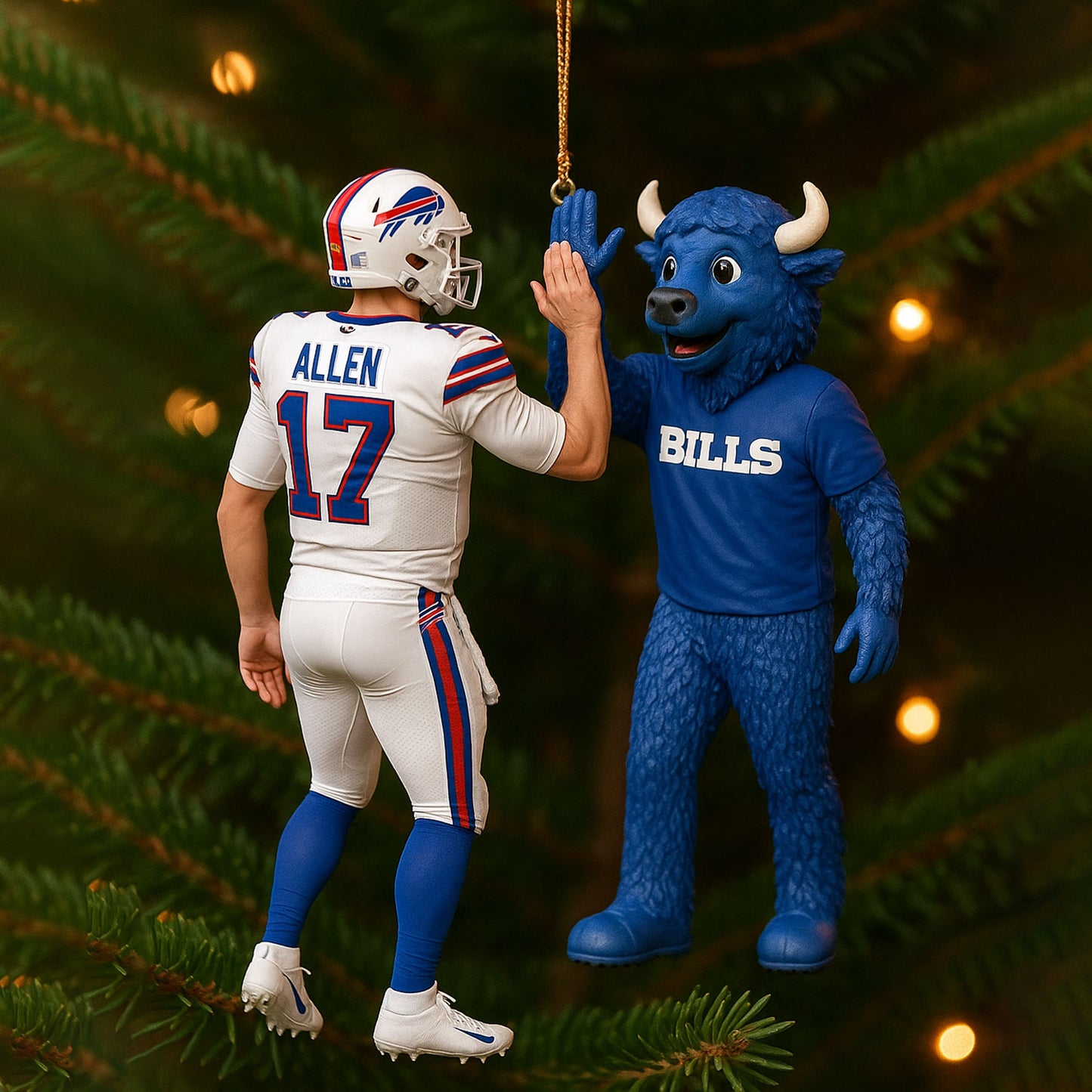 🏈Buffalo Bills Josh Allen Flag Run Ornament